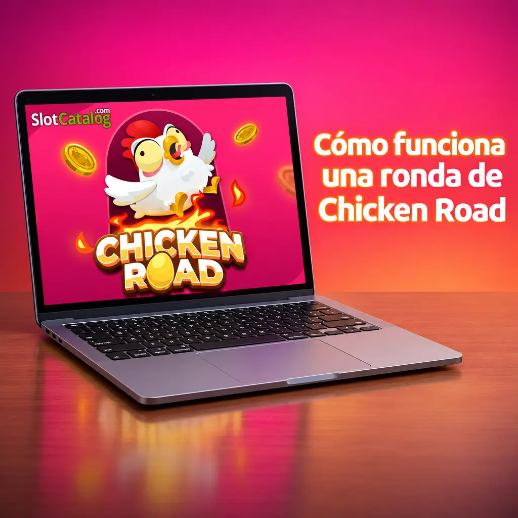 Gallina cruzando la carretera en una ronda de Chicken Road